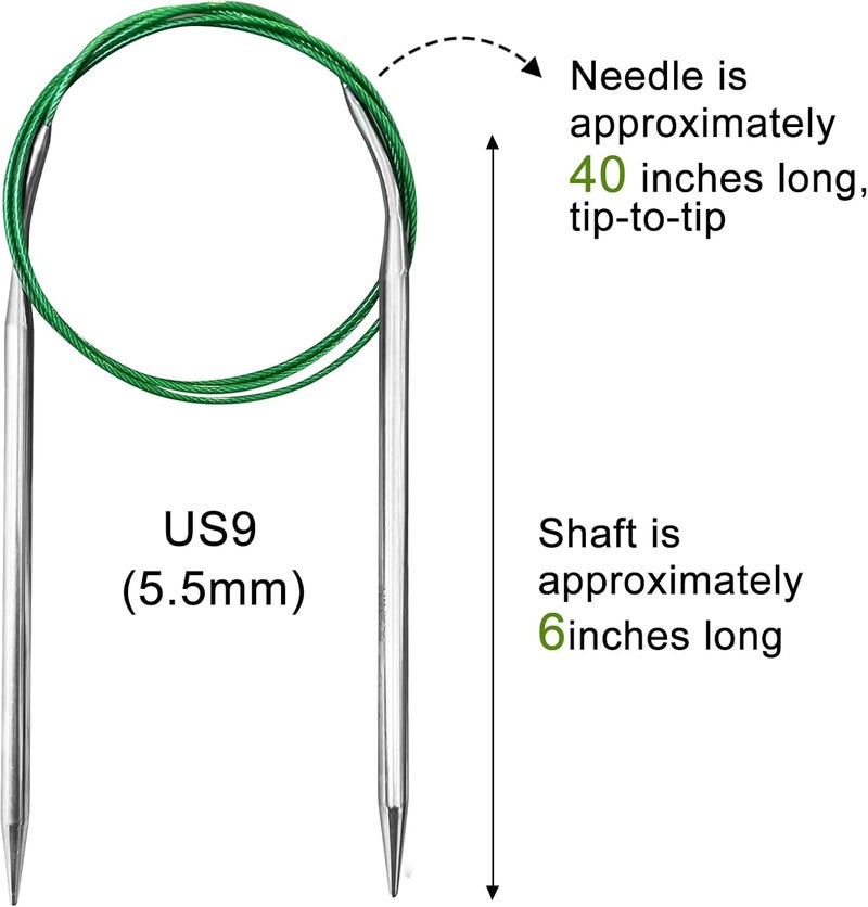 Soosui 5.5 mm Circular Knitting Needles US9 |40 inches/100 cm | Suitable for Beginners to Knit Sweaters, Scarves, Blankets and Other Projects! - Image 2